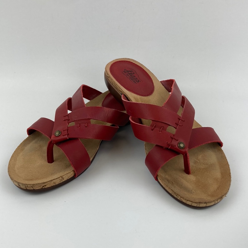 G.H.Bass Women’s Dena Red Leather Strappy Sandal sz 7